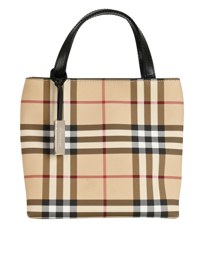 Vintage Check Bucket Bag, &pound;250, Handbags, Beige, Canvas, Front view